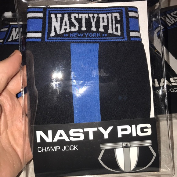NASTY PIG Champ Jock Strap Black & Blue Medium - Picture 5 of 7